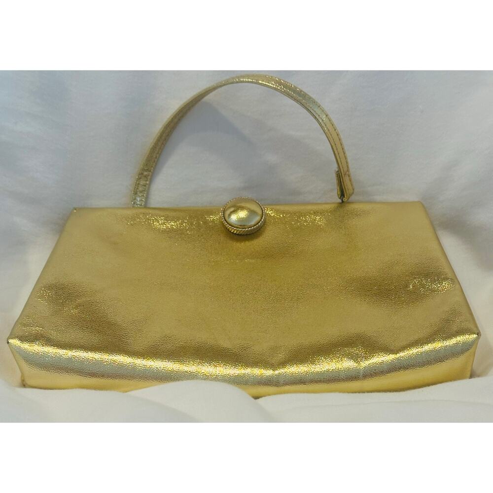 HL Harry Levine Gold Bag Cocktail Evening Clutch Purse Vintage 1960s Designer